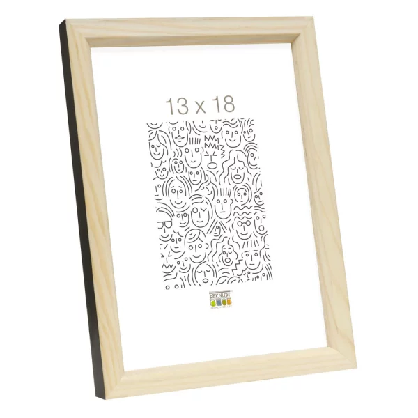 Cadre en bois Ines 9x13 cm | noir-naturel | verre standard (2 mm)