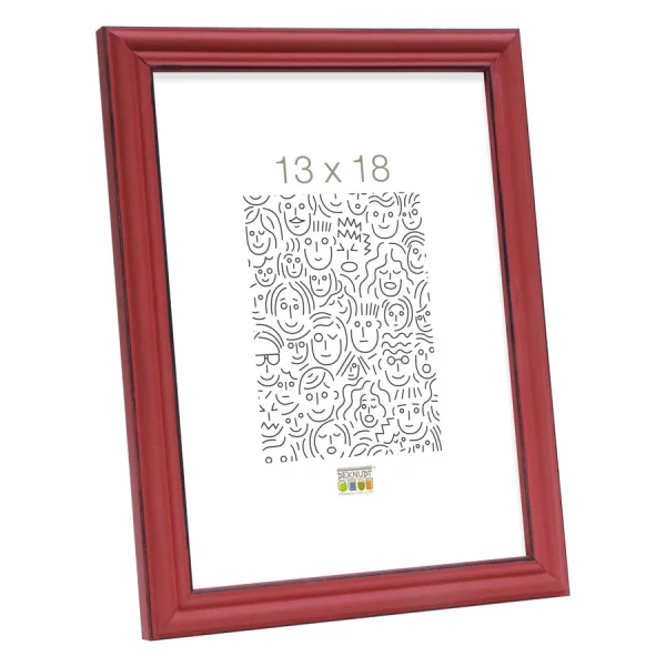 Holz Bilderrahmen Sambre 10x15 cm | rot | Normalglas (2 mm)