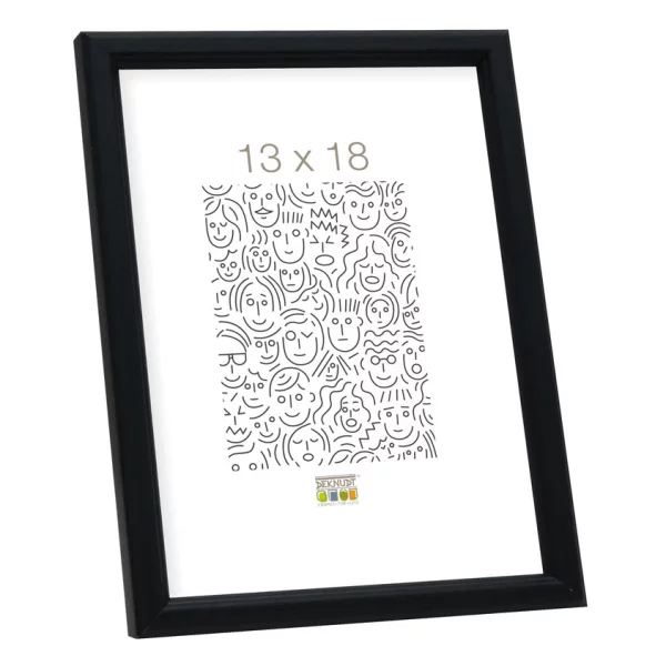 Cadre en bois Laura 10x15 cm | noir | verre standard (2 mm)
