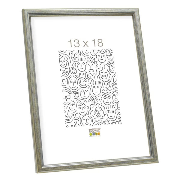 Cadre en bois Laura 10x15 cm | argent | verre standard (2 mm)