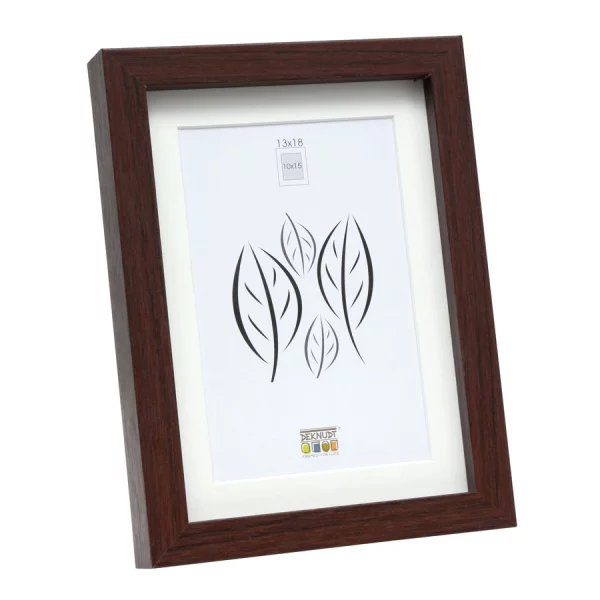 Holz Bilderrahmen Louise mit Passepartout 40x50 cm | Braun | Normalglas (2 mm)