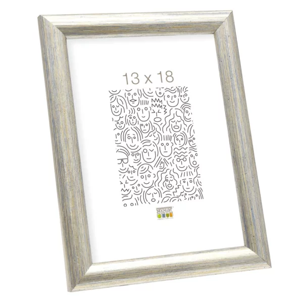 Cadre en bois Luise 10x15 cm | argent brossé | verre standard (2 mm)