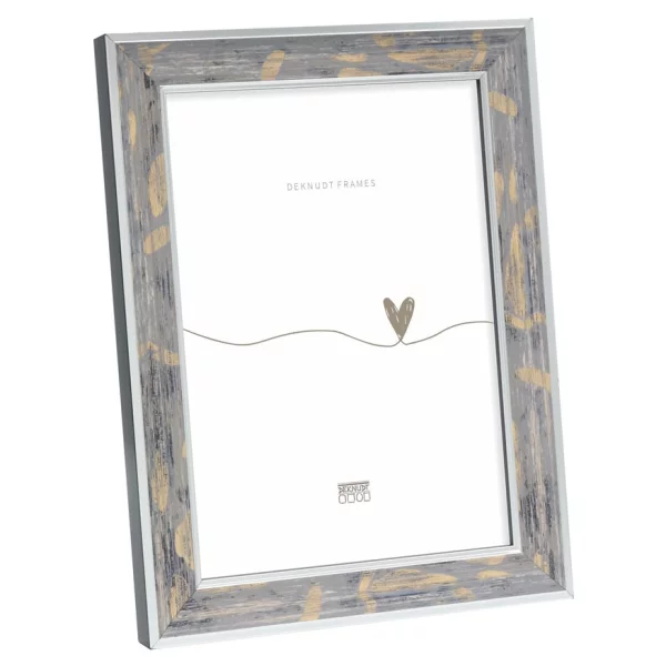 Cadre en bois Enzo 10x15 cm | gris avec or | verre standard (2 mm)