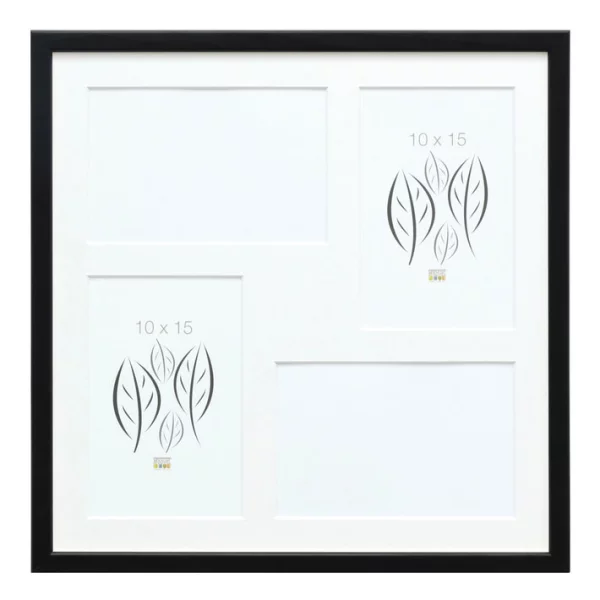 Cadre multi photos Lola pour 4 photos 10x15 cm | noir | verre standard (2 mm)