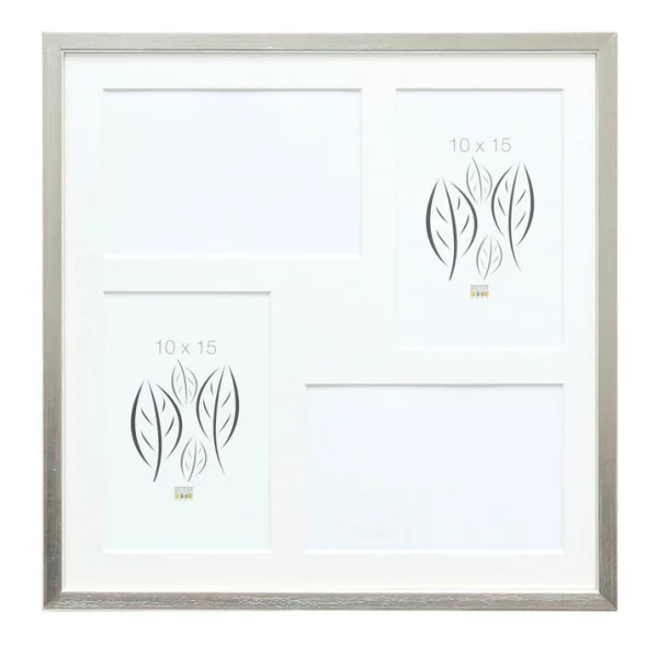 Cadre multi photos Lola pour 4 photos 10x15 cm | argent | verre standard (2 mm)