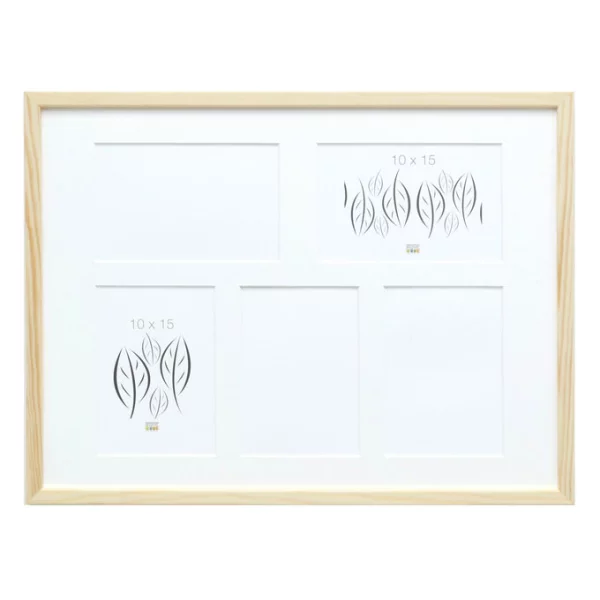 Galerierahmen Lola für 5 Bilder 10x15 cm | Natur | Normalglas (2 mm)