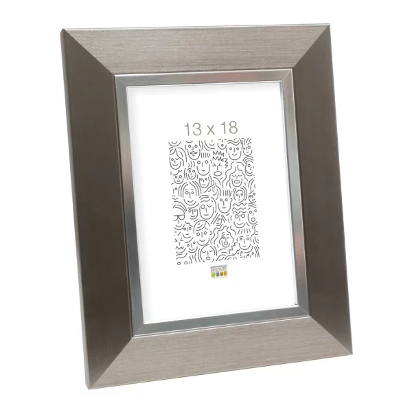 Kunststoff Bilderrahmen Emma 50x50 cm | Silber | Normalglas (2 mm)