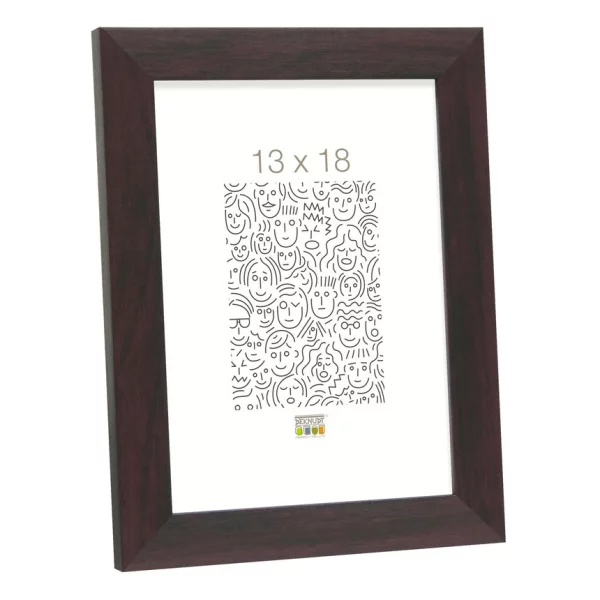 Kunststoff Bilderrahmen Lucas 20x30 cm | Mahagoni | Normalglas (2 mm)