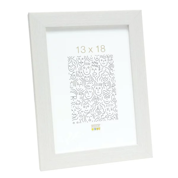 Cadre en plastique Lucas 28x35 cm | blanc, avec veinure | verre standard (2 mm)