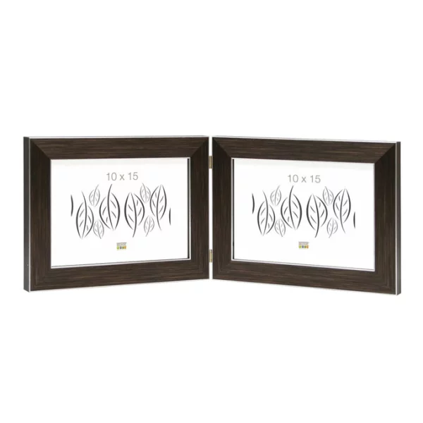 Fotorahmen Lucas für 2 horizontale Bilder 15x20 cm | Braun | Normalglas (2 mm)