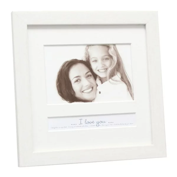 Cadre photo avec fenêtre pour texte 10x15 cm | blanc | verre standard (2 mm)