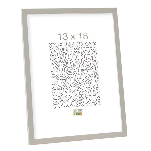 Cadre en bois David 10x15 cm | gris, bord blanc | verre standard (2 mm)