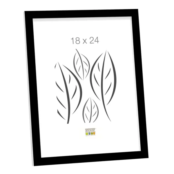 Holz Bilderrahmen David 15x20 cm | Schwarz, weiße Kante | Normalglas (2 mm)