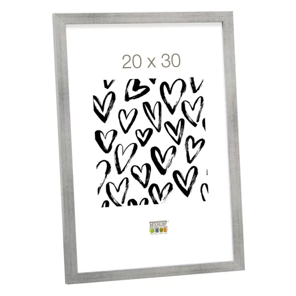 Cadre en bois David 9x13 cm | argent | verre standard (2 mm)