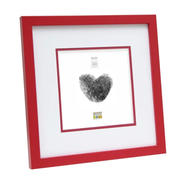Cadre en bois David avec passe-partout 40x50 cm (30x40 cm) | rouge | verre standard (2 mm)
