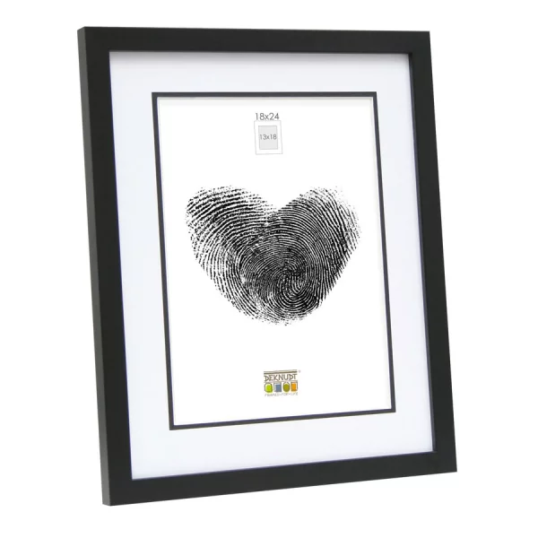 Cadre en bois David avec passe-partout 15x20 cm (10x15 cm) | noir | verre standard (2 mm)
