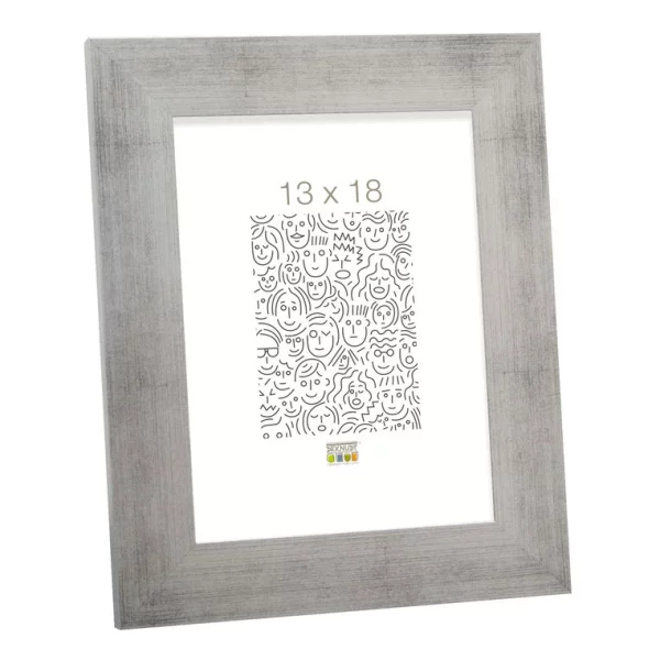 Cadre en bois Heibaart 13x18 cm | argent | verre standard (2 mm)