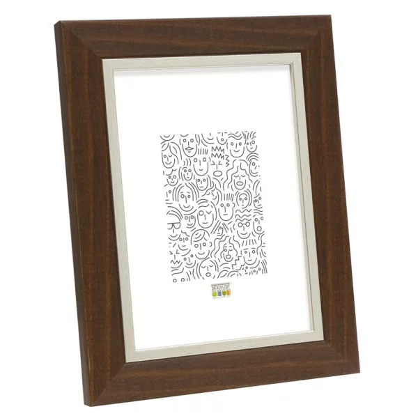 Cadre en plastique Leo 10x15 cm | brun-argent | verre standard (2 mm)