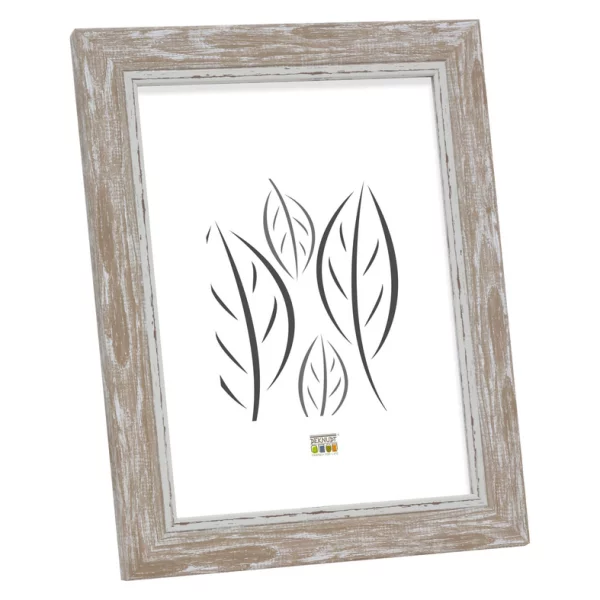 Kunststoff Bilderrahmen Leo 15x20 cm | Eiche-Grau Vintage | Normalglas (2 mm)