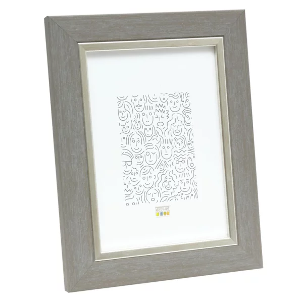 Cadre en plastique Leo 10x15 cm | gris clair-argent | verre standard (2 mm)