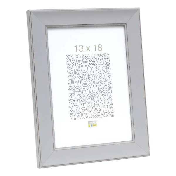 Holz Bilderrahmen Timeo 10x15 cm | Grau | Normalglas (2 mm)