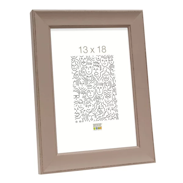 Cadre en bois Timeo 10x15 cm | taupe | verre standard (2 mm)