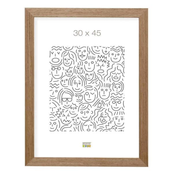 Holz Bilderrahmen Tina 24x30 cm | Braun-Grau | Normalglas (2 mm)