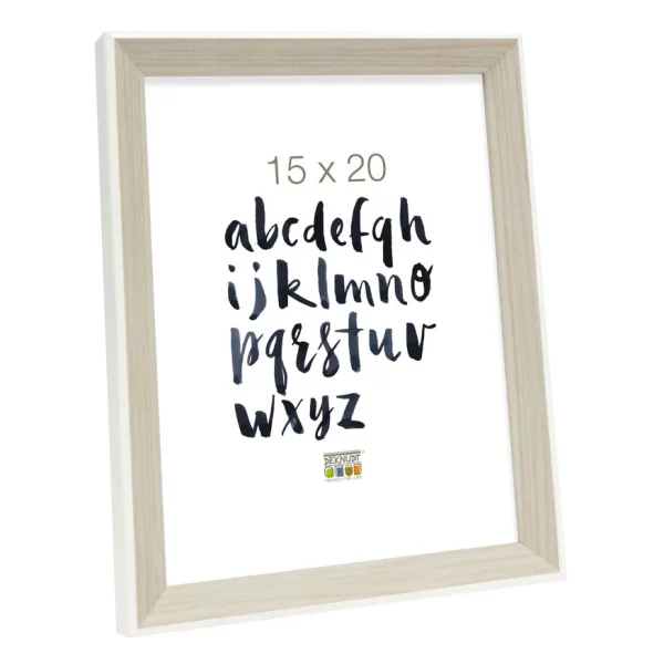 Kunststoff Bilderrahmen Amel 15x20 cm | Weiß-natur | Normalglas (2 mm)