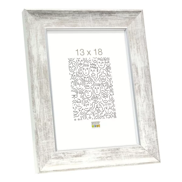 Holz Bilderrahmen Nete 13x18 cm | Weiß | Normalglas (2 mm)