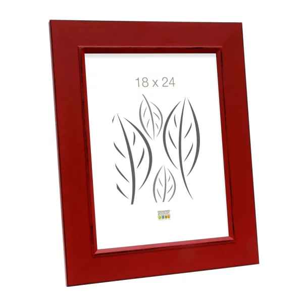 Cadre en bois Leie 20x28 cm | rouge | verre standard (2 mm)