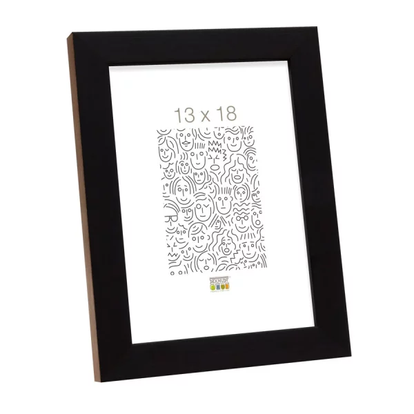 Holz Bilderrahmen Hans 24x30 cm | schwarz-braun | Normalglas (2 mm)