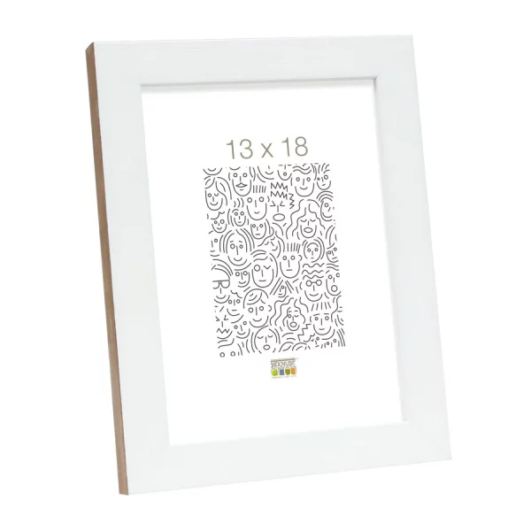 Holz Bilderrahmen Hans 24x30 cm | weiß-braun | Normalglas (2 mm)
