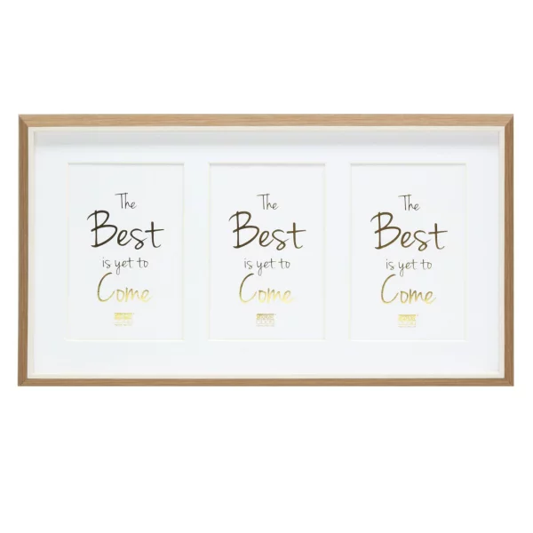 Cadre multi photos Linda pour 3 photos 10x15 cm | naturel avec blanc | verre standard (2 mm)
