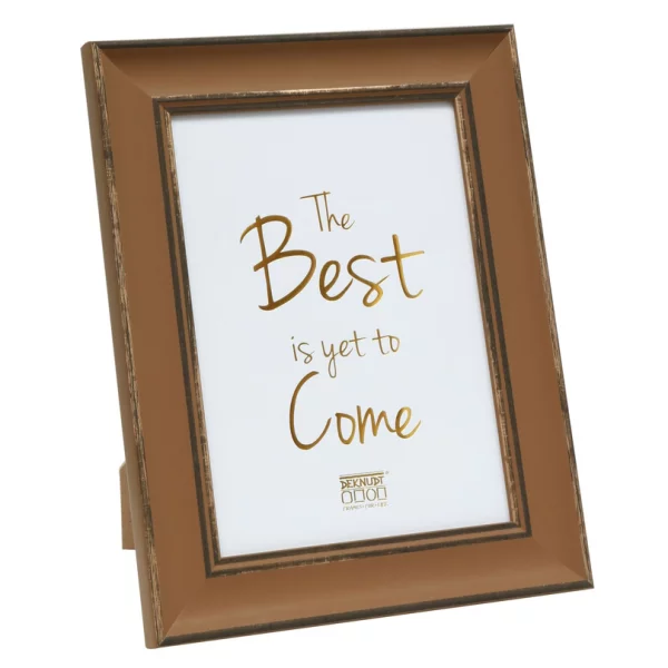 Cadre photo en bois Lucie avec bords de couleur contrastée 10x15 cm | brun | verre standard (2 mm)