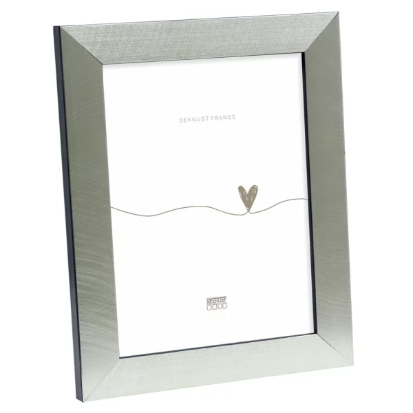 Kunststoff Bilderrahmen Ella 24x30 cm | silber-schwarz | Normalglas (2 mm)