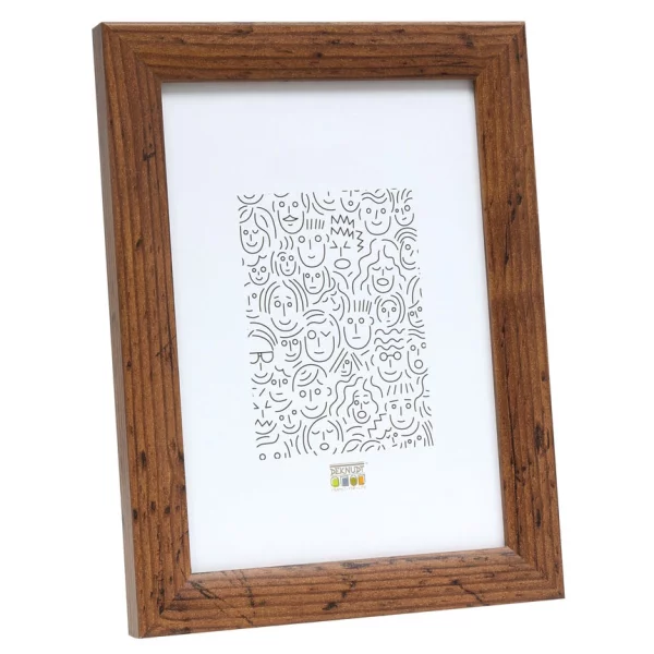 Holz Bilderrahmen Olivia 10x15 cm | Braun gemasert | Normalglas (2 mm)