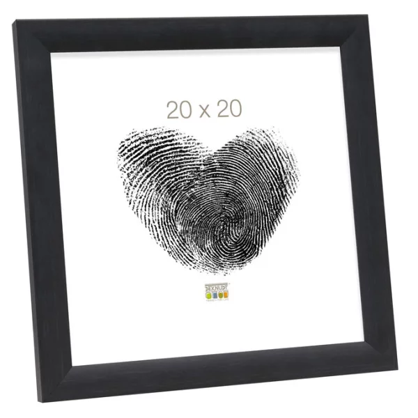 Holz Bilderrahmen Olivia 10x10 cm | Schwarz | Normalglas (2 mm)