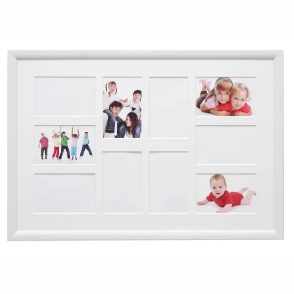Cadre multi photos Olivia pour 10 photos 40x60 cm (10x15 cm) | blanc | verre standard (2 mm)