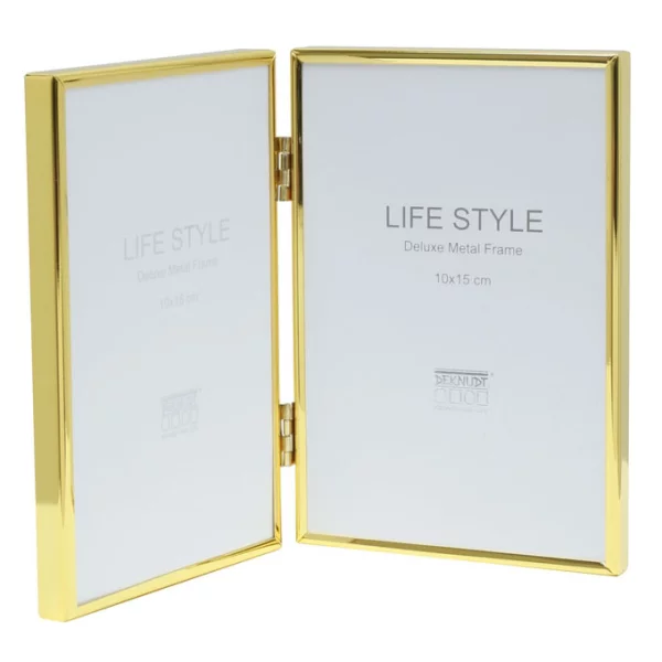 Cadre double Catherine 10x15 cm | or | verre standard (2 mm)