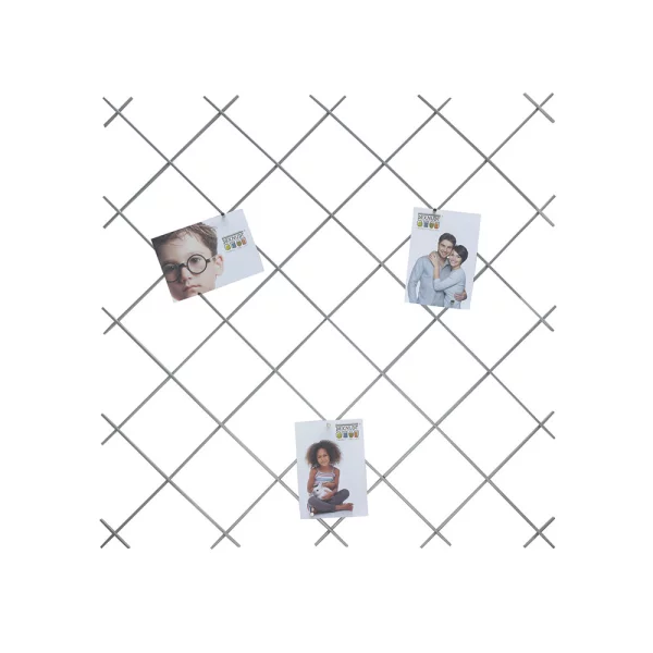 Magnetisches Gitter Memoboard 70x70 cm | silber