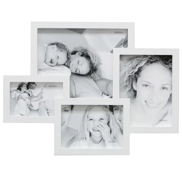 Cadre pêle-mêle Yasmine pour 4 photos blanc | verre standard (2 mm)