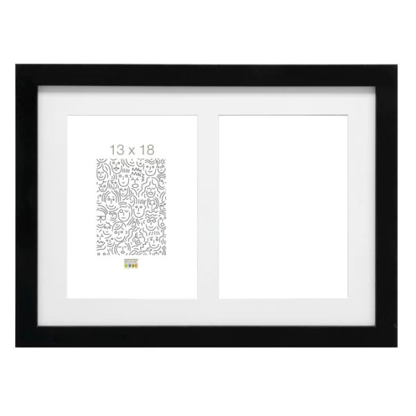 Cadre multi photos Juliette pour 2 photos 10x15 cm | noir | verre standard (2 mm)