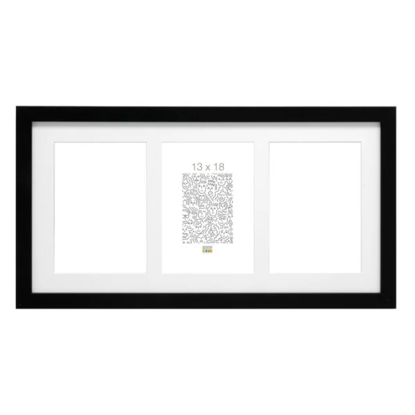 Cadre multi photos Juliette pour 3 photos 10x15 cm | noir | verre standard (2 mm)