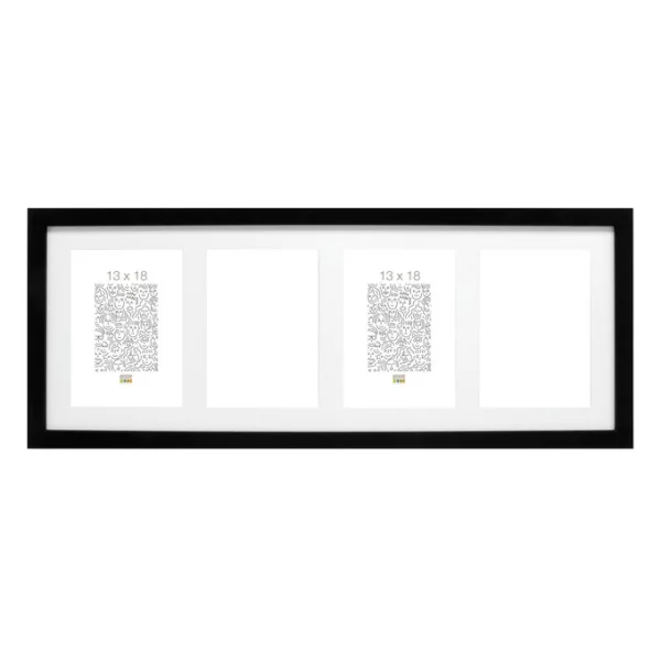 Cadre multi photos Juliette pour 4 photos 10x15 cm | noir | verre standard (2 mm)