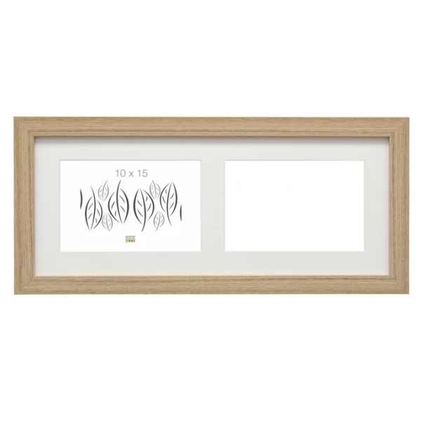 Cadre multi photos Juliette pour 2 photos 10x15 cm | naturel | verre standard (2 mm)