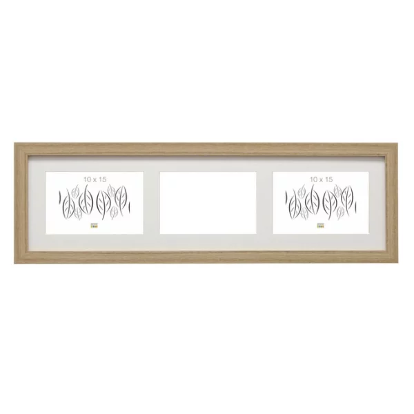 Cadre multi photos Juliette pour 3 photos 10x15 cm | naturel | verre standard (2 mm)