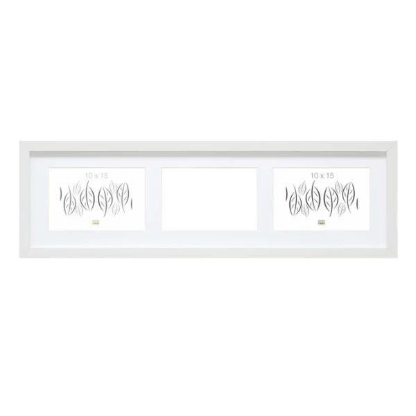 Cadre multi photos Juliette pour 3 photos 10x15 cm | blanc | verre standard (2 mm)