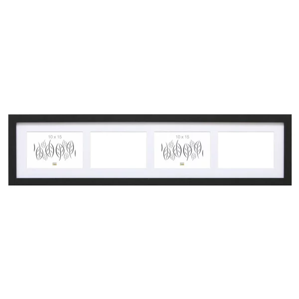 Cadre multi photos Juliette pour 4 photos 10x15 cm | noir | verre standard (2 mm)