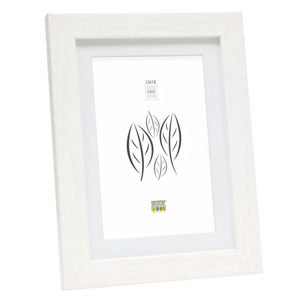 Cadre en bois Juliette avec passe-partout 70x100 cm (60x90 cm) | blanc | verre synthétique (2 mm)