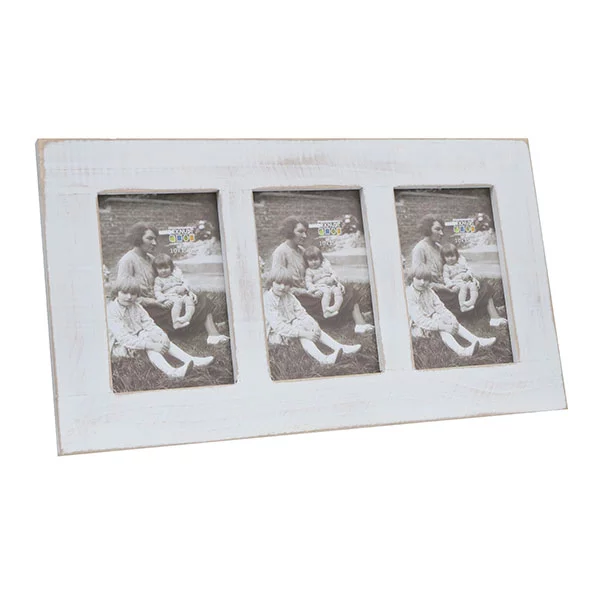 Cadre multi photos Opitter pour 3 photos 3x10x15 cm | blanc | verre standard (2 mm)